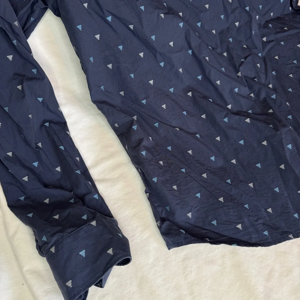 Ben Sherman Dark Blue Shirt with Triangle Design - Picture 5 of 5